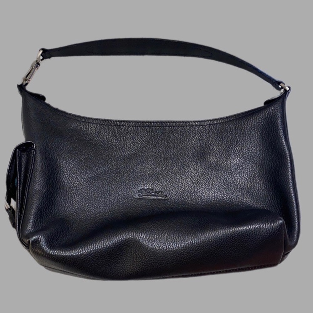 Longchamp Vintage Le Foulonne Hobo Black Leather